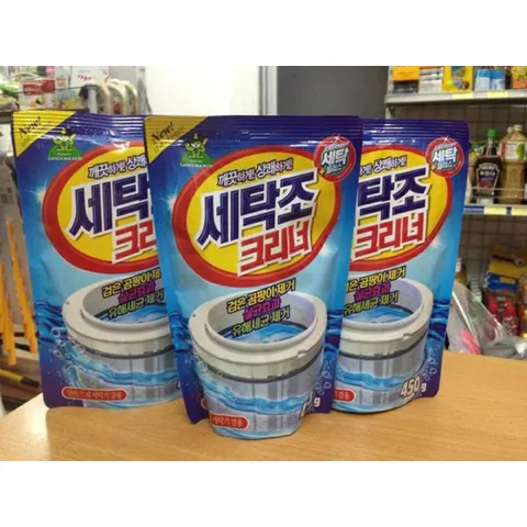 Bột Tẩy Vệ Sinh Lồng Máy Giặt Hàn Quốc 450g - Sạch Sẽ Diệt Khuẩn, Loại Bỏ Cặn Bẩn, Duy Trì Độ Bóng Cho Quần Áo