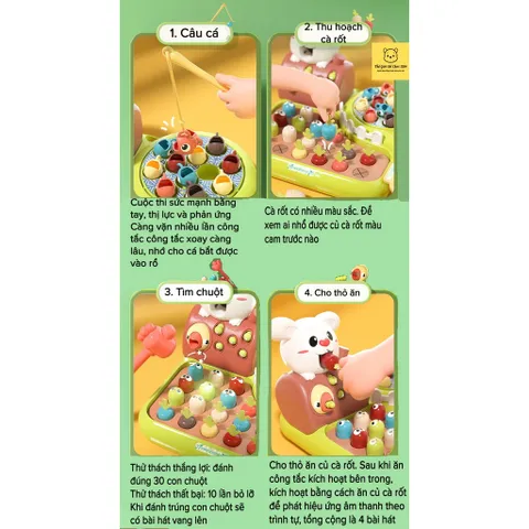 Bộ Đồ Chơi Thông Minh Nông Trại Vui Vẻ Happy Farm 4in1 - Trò Chơi Giáo Dục Phát Triển Trí Tuệ Cho Bé 3 Tuổi Trở Lên