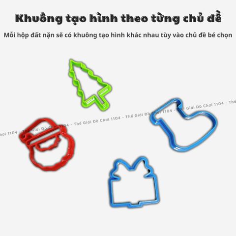 Hộp Đất Nặn Mini Thế Giới Đồ Chơi - Kèm Khuông Tạo Hình Đa Chủ Đề & Đất Sét Tự Khô Cho Trẻ 3 Tuổi Trở Lên
