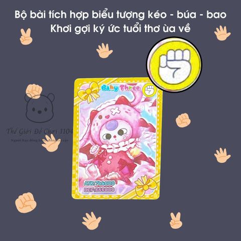 Bộ Thẻ Bài Baby Three - 8 Lá Thẻ Sưu Tầm Đối Kháng Dễ Thương Cho Bé - Game Thẻ Bài Giúp Phát Triển Tư Duy