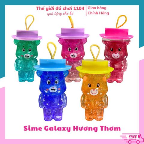 Slime, Slam màu galaxy con gấu có hương thơm an toàn cho bé, đồ chơi giải trí