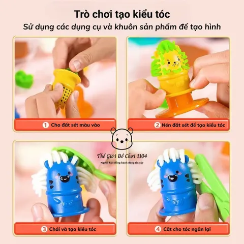 Bộ Đất Sét Băng Chuyền Tạo Kiểu Tóc & Trò Chơi Chiến Đấu Có Nhạc - 8 Hủ Đất Nặn & Khuôn Tạo Hình An Toàn Cho Trẻ Em 3 Tuổi+