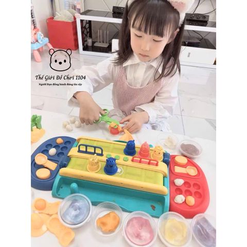 Bộ Đất Sét Băng Chuyền Tạo Kiểu Tóc & Trò Chơi Chiến Đấu Có Nhạc - 8 Hủ Đất Nặn & Khuôn Tạo Hình An Toàn Cho Trẻ Em 3 Tuổi+