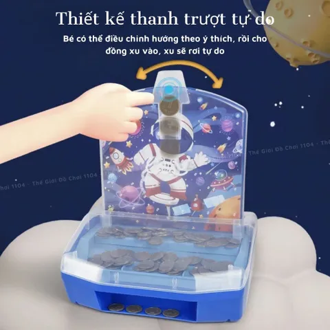 Máy Đẩy Xu Mini Cho Bé - Trò Chơi Giải Trí Siêu Thị Kèm 155 Xu, Đồ Chơi Phát Triển Trí Tuệ, Khủng Long Dễ Thương