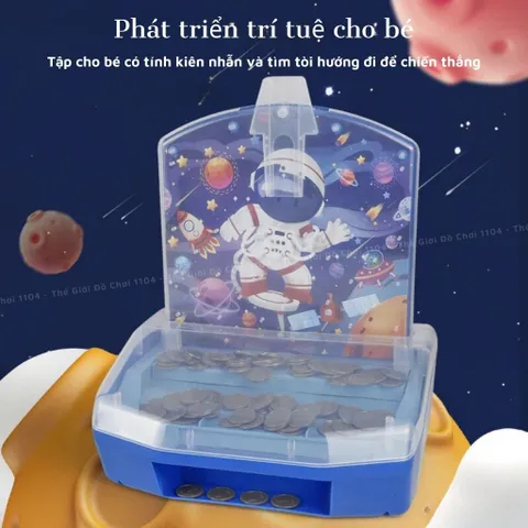 Máy Đẩy Xu Mini Cho Bé - Trò Chơi Giải Trí Siêu Thị Kèm 155 Xu, Đồ Chơi Phát Triển Trí Tuệ, Khủng Long Dễ Thương