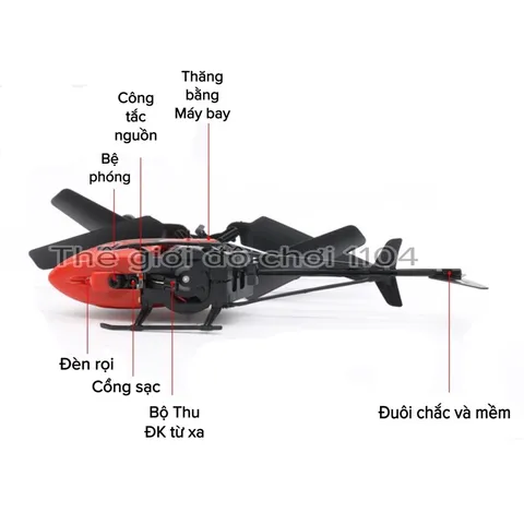 Máy bay điều khiển từ xa Helicopter 810 chống va đập sử dụng pin sạc