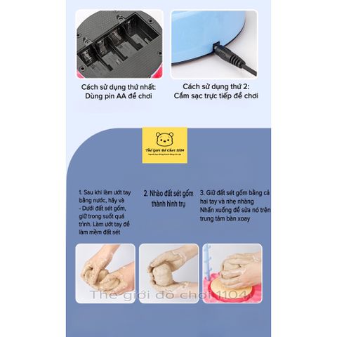 Đồ chơi máy làm gốm nghệ thuật Cao Cấp DIY cho bé thỏa sức sáng tạo - thegioidochoi1104