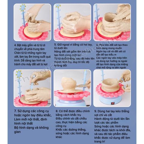 Đồ chơi máy làm gốm nghệ thuật Cao Cấp DIY cho bé thỏa sức sáng tạo - thegioidochoi1104