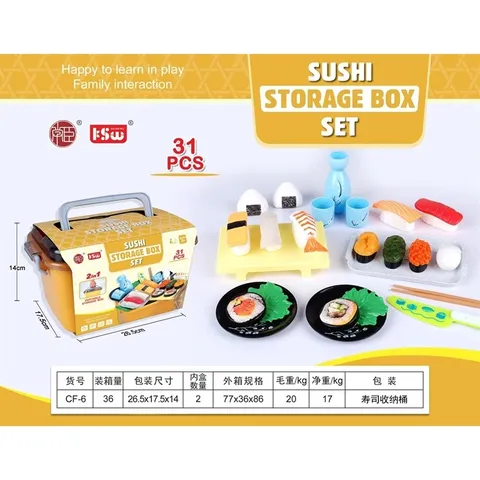 Bộ đồ chơi mô hình sushi 31 chi tiết - Trải nghiệm bếp Nhật cho trẻ em, đồ chơi nhập vai an toàn, phát triển sáng tạo và kỹ năng sống.