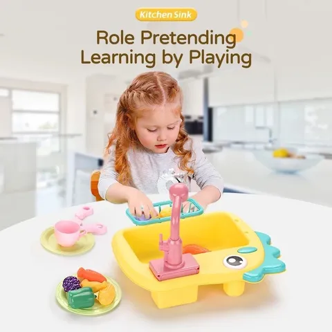 Đồ chơi bồn rửa chén bát Dinosaurs kèm bộ câu cá 21 chi tiết - giúp bé phát triển trí tuệ