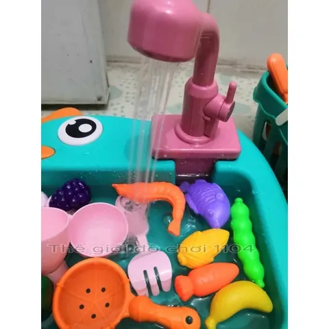 Đồ chơi bồn rửa chén bát Dinosaurs kèm bộ câu cá 21 chi tiết - giúp bé phát triển trí tuệ