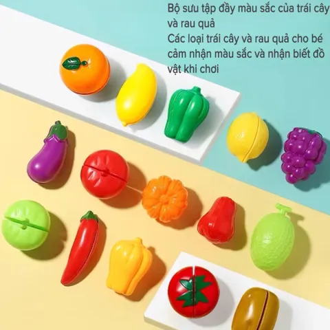 Đồ chơi cắt trái cây, rau củ quả Set 43 món, Nhựa ABS cực an toàn - Rèn luyện đôi tay cho bé - thegioidochoi1104