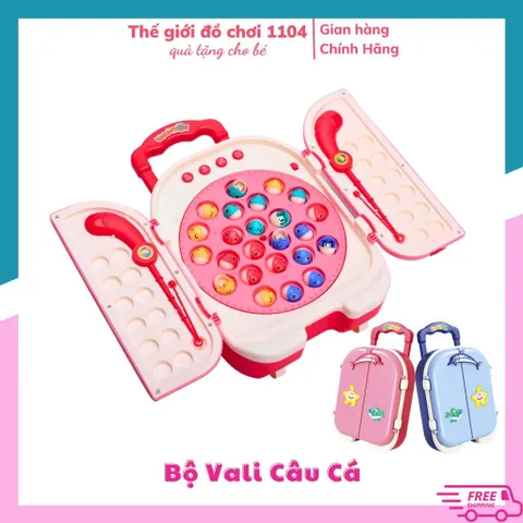 Đồ chơi câu cá kiểu dáng Vali cao cấp 24 con chạy pin phát nhạc và đèn