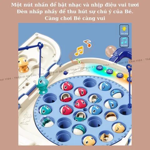 Đồ chơi câu cá kiểu dáng Vali cao cấp 24 con chạy pin phát nhạc và đèn