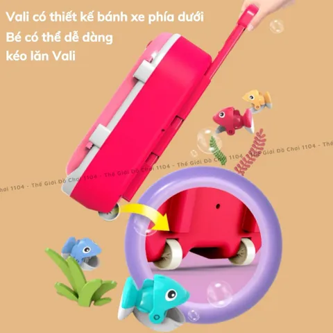 Đồ chơi câu cá kiểu dáng Vali cao cấp 24 con chạy pin phát nhạc và đèn