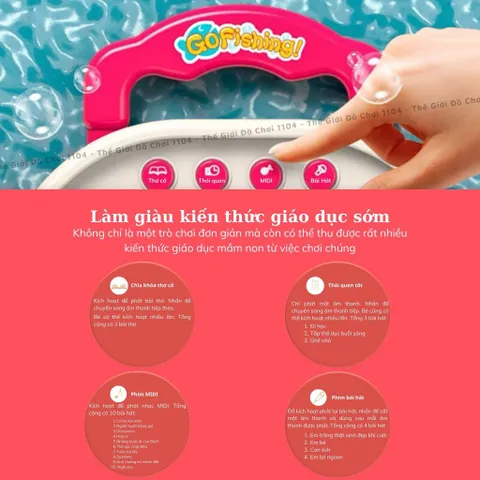 Đồ chơi câu cá kiểu dáng Vali cao cấp 24 con chạy pin phát nhạc và đèn