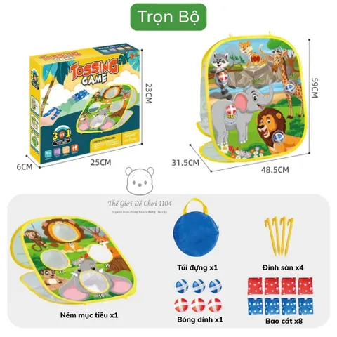 Đồ Chơi Ném Bóng 3in1 Tossing Game - Bộ Trò Chơi Vận Động Thông Minh Giúp Bé Từ 3 Tuổi Khám Phá và Phát Triển Kỹ Năng Vui Nhộn