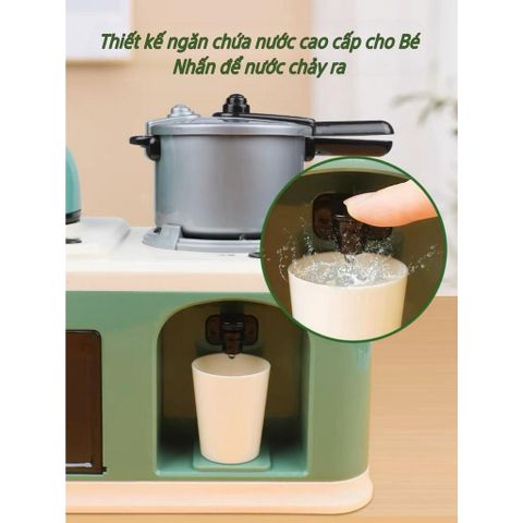 Bộ Bếp Nấu Ăn 4in1 Cho Bé Gái - 30 Chi Tiết, Hiệu Ứng Hơi Nước, Đồ Chơi Đầu Bếp Chất Liệu Nhựa ABS, Học Nhập Vai Thú Vị