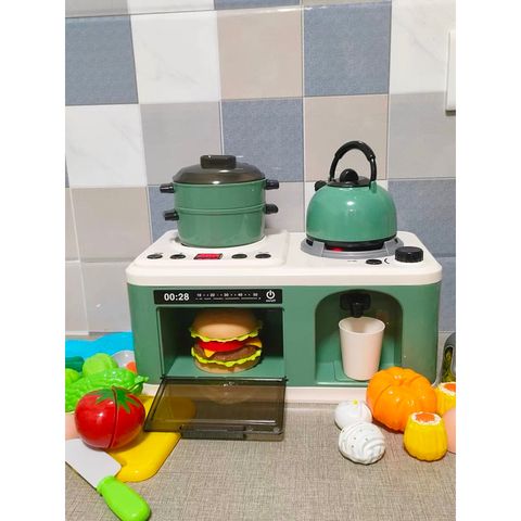 Bộ Bếp Nấu Ăn 4in1 Cho Bé Gái - 30 Chi Tiết, Hiệu Ứng Hơi Nước, Đồ Chơi Đầu Bếp Chất Liệu Nhựa ABS, Học Nhập Vai Thú Vị