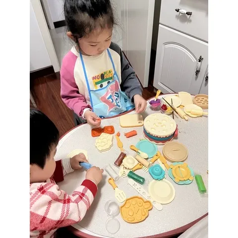 Đồ chơi đất nặn khuôn bánh sinh nhật nhiều tầng cho bé, đất sét an toàn, thế giới đồ chơi 1104