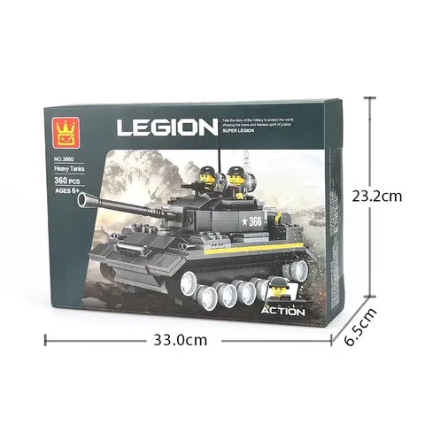Đồ chơi lắp ráp Lego xe tăng cho bé 360 mảnh ghép, thế giới đồ chơi 1104