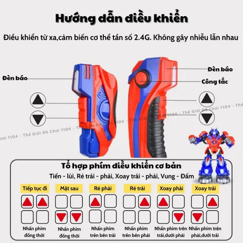 Combo Robot Chiến Đấu Có Tay Cầm Điều Khiển Từ Xa, Robot đấm bốc dùng Pin sạc