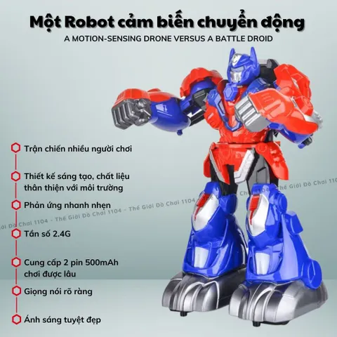 Combo Robot Chiến Đấu Có Tay Cầm Điều Khiển Từ Xa, Robot đấm bốc dùng Pin sạc