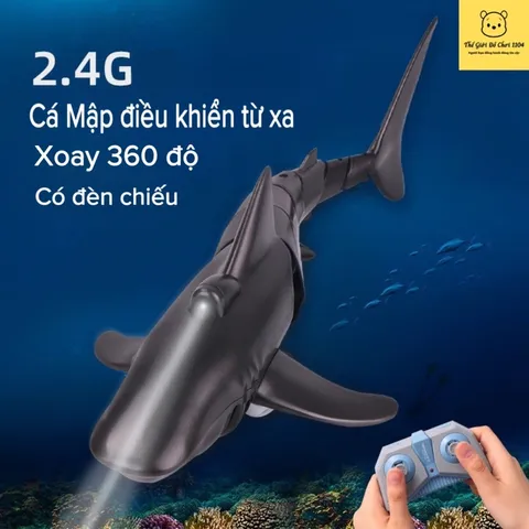 Đồ chơi Cá Mập điều khiển từ xa 2.4GHZ - Có đèn chiếu - Chống thấm nước - Kích thích trí não cho bé - thegioidochoi1104
