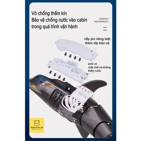 Đồ chơi Cá Mập điều khiển từ xa 2.4GHZ - Có đèn chiếu - Chống thấm nước - Kích thích trí não cho bé - thegioidochoi1104
