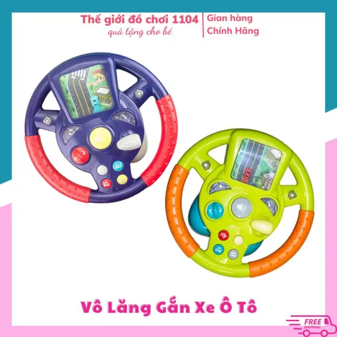 Vô lăng chơi game cho bé Little Driver mô hình vô lăng gắn xe ô tô có nhạc Thegioidochoi1104