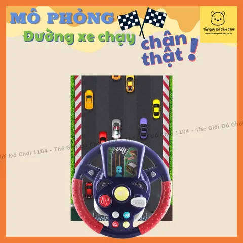 Vô lăng chơi game cho bé Little Driver mô hình vô lăng gắn xe ô tô có nhạc Thegioidochoi1104