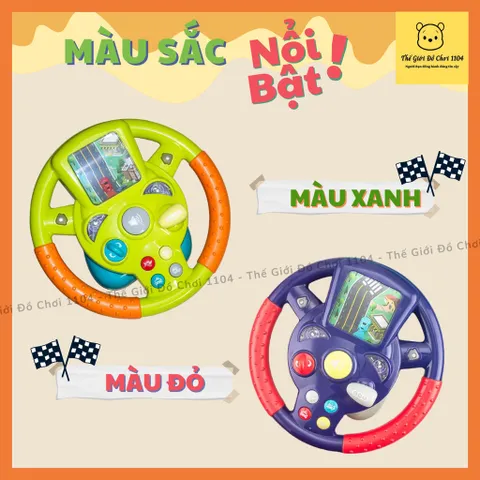 Vô lăng chơi game cho bé Little Driver mô hình vô lăng gắn xe ô tô có nhạc Thegioidochoi1104