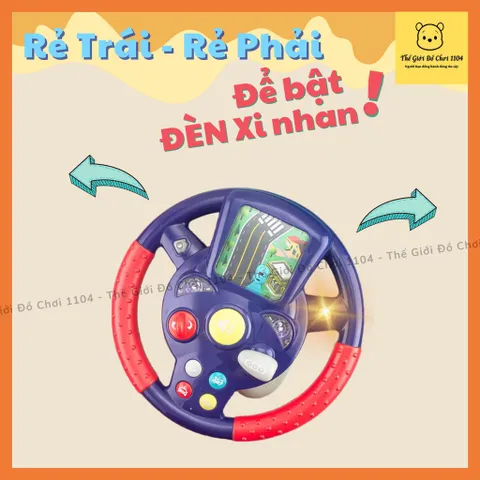 Vô lăng chơi game cho bé Little Driver mô hình vô lăng gắn xe ô tô có nhạc Thegioidochoi1104