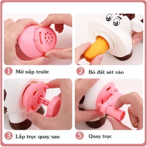 Đồ chơi đất nặn Bò làm mì Dream Clay DIY - Chính Hãng - làm bằng bột mì an toàn cho bé - thegioidochoi1104