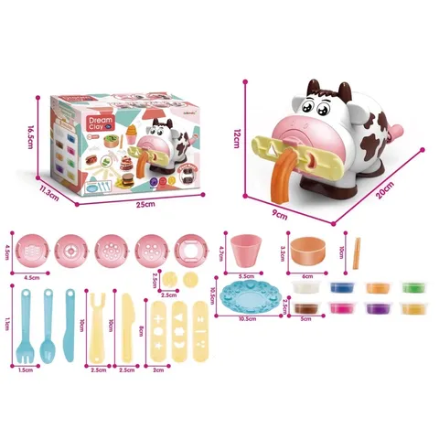 Đồ chơi đất nặn Bò làm mì Dream Clay DIY - Chính Hãng - làm bằng bột mì an toàn cho bé - thegioidochoi1104