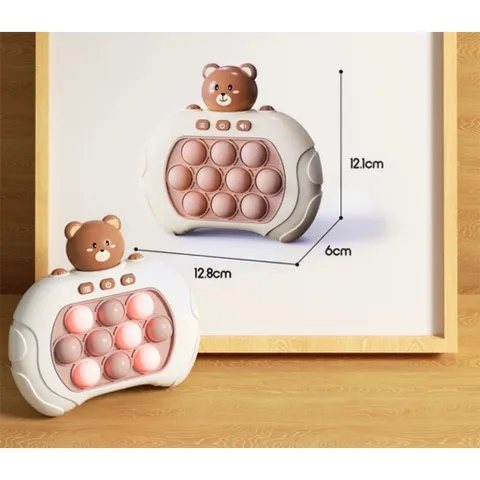 Pop it điện tử tay cầm hình gấu, 4 cấp độ, Đồ chơi pop it thế hệ mới giúp giảm stress, tăng khả năng phản xạ