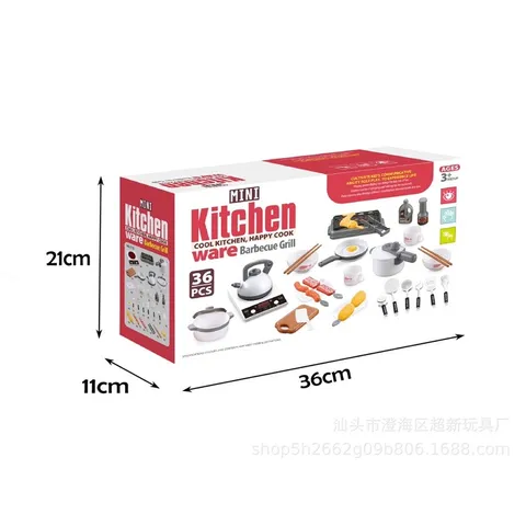 Đồ chơi nấu ăn cho bé Mini Kitchen 36 chi tiết - Màu đỏ - Mô phổng dụng cụ nhà bếp - thegioidochoi1104