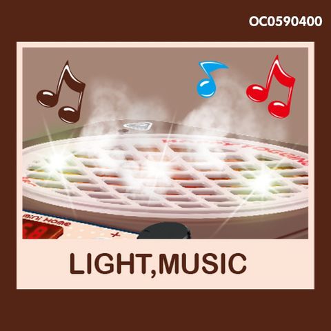 Đồ chơi nấu ăn cho bé mô phổng bếp nướng BBQ hiệu ứng hơi nước, có nhạc và đèn, thế giới đồ chơi 1104