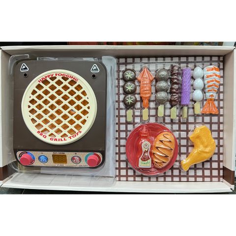 Đồ chơi nấu ăn cho bé mô phổng bếp nướng BBQ hiệu ứng hơi nước, có nhạc và đèn, thế giới đồ chơi 1104