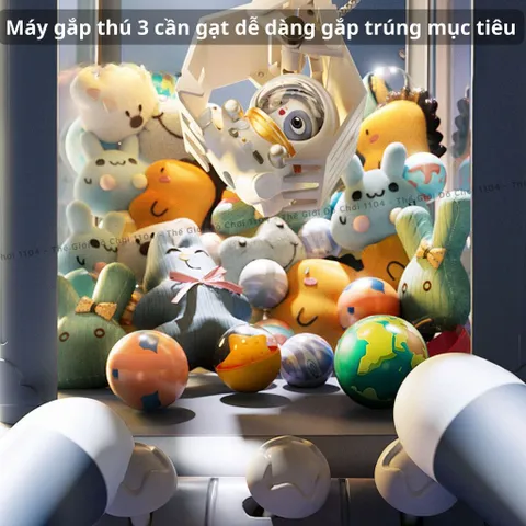 Máy gắp thú mini Phi hành gia cỡ lớn Taodudu tặng kèm thú nhựa phi hành gia, có nhạc, có đèn