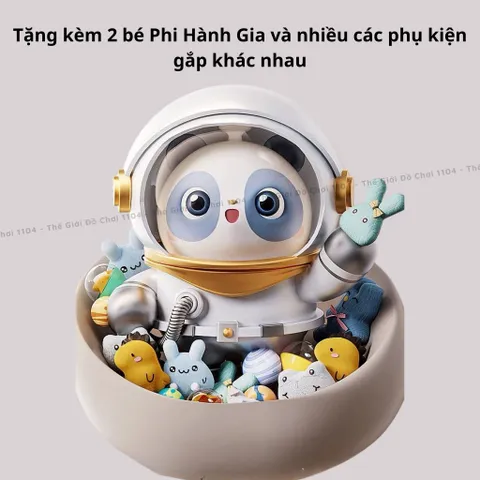 Máy gắp thú mini Phi hành gia cỡ lớn Taodudu tặng kèm thú nhựa phi hành gia, có nhạc, có đèn