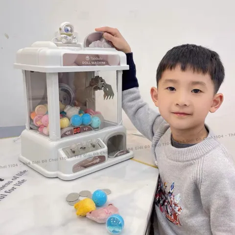 Máy gắp thú mini Phi hành gia cỡ lớn Taodudu tặng kèm thú nhựa phi hành gia, có nhạc, có đèn