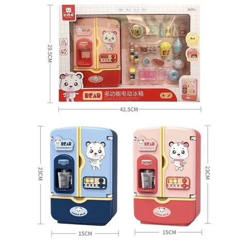 [HOT] Đồ Chơi Tủ Lạnh Mini Cao Cấp Cho Bé Hình Gấu Màu Xanh Kích Thước To