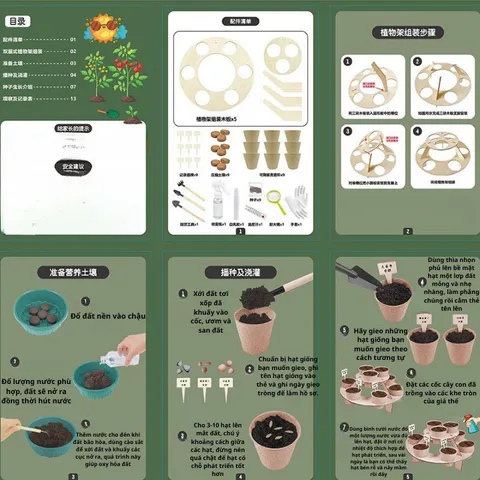 Bộ dụng cụ trồng cây đa năng cho bé DIY hạt giống gieo mầm - giúp trẻ có tinh thần trách nhiệm - thegioidochoi1104