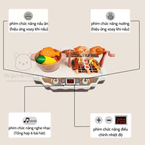 Bộ Đồ Chơi Nấu Ăn BBQ Đa Chức Năng với Hiệu Ứng Hơi Nước – Mang Trải Nghiệm Nấu Ăn Chân Thực Cho Bé