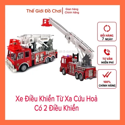 [HOT] Đồ Chơi Xe Ô Tô Điều Khiển Từ Xa Cứu Hỏa Màu Đỏ Kèm Bàn Đạp Điều Khiển Tphcm