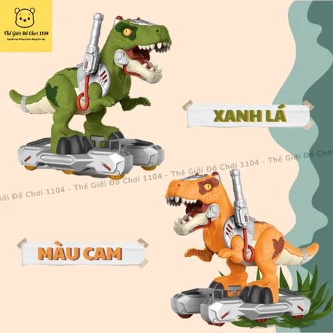 Xe chòi chân khủng long 6 bánh tự cân bằng cho bé 3 tuổi với chế độ phun sương, có đèn và nhạc