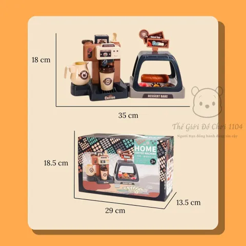 Quầy Pha Cà Phê Đồ Chơi 40 Chi Tiết, Có Nhạc Và Hiệu Ứng Nước Chảy – Máy Pha Cà Phê Mô Phỏng Chân Thật