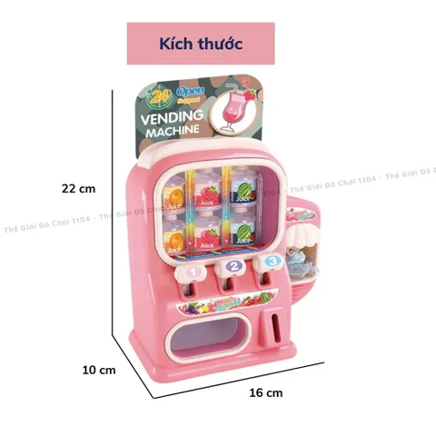 Đồ chơi máy bán nước tự động dùng Pin, máy bán nước ngọt kèm máy làm đá mini