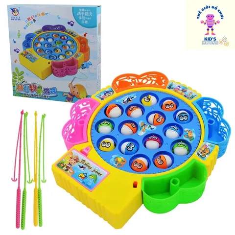 Đồ Chơi Câu Cá Bằng Pin 4 Cần Câu Có Nhạc Phát Triển Kỹ Năng Cho Bé TpHCM